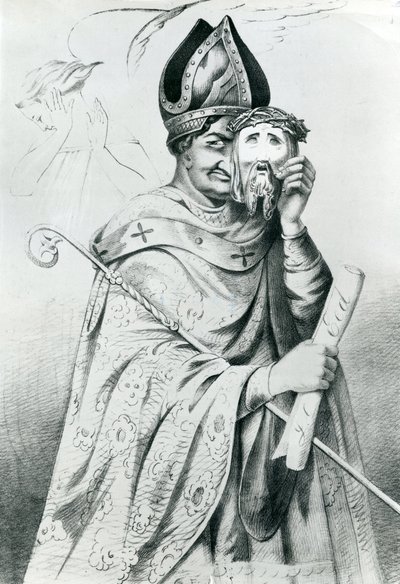 Caricature du Pape Pie IX (1792-1878) - Dutch School