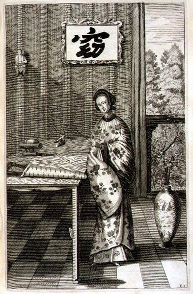 Femme chinoise avec un rossignol, de 