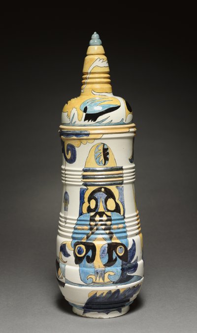 Pot couvert, conçu par Theodorus A. C. Colenbrander (1841-1930), fabriqué par la fabrique Rozenburg, Pays-Bas - Dutch School