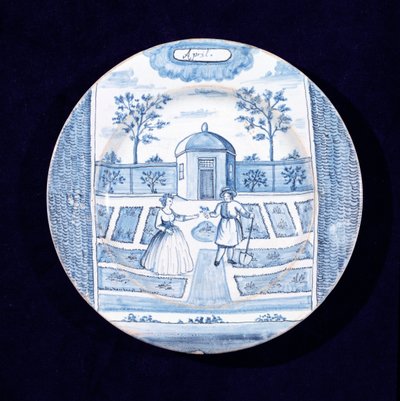 Assiette en faïence de Delft représentant le mois d