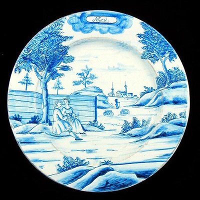 Assiette en faïence de Delft représentant le mois de mai - Dutch School