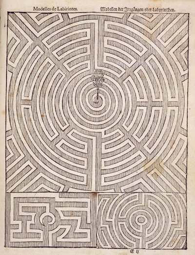Conceptions pour des labyrinthes, de The Dutch Gardener par Johann van der Groen, publié en 1699 - Dutch School