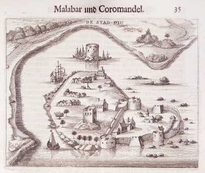 Fort hollandais sur la côte de Malabar, Indes orientales - Dutch School