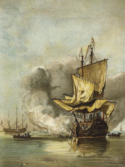 Navire de guerre néerlandais du milieu du XVIIe siècle - Dutch School