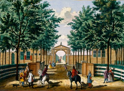 Jardins du palais de plaisance de François van Haringkaspel, de Het Zeganpralent Kennemerlant par Hendrick de Leth et Matthias Brouerius Van Nidek, publié vers 1700-1730 - Dutch School