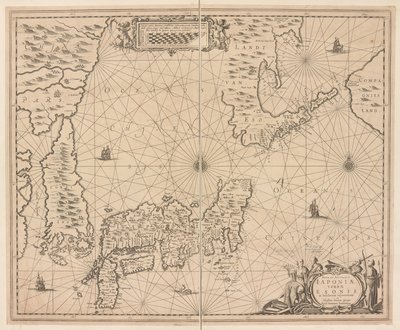 Carte du Japon, Nova et accurata Japoniae, Terrae Esonis ac Insularum adjacentium ex nivissima detectione descriptio - Dutch School