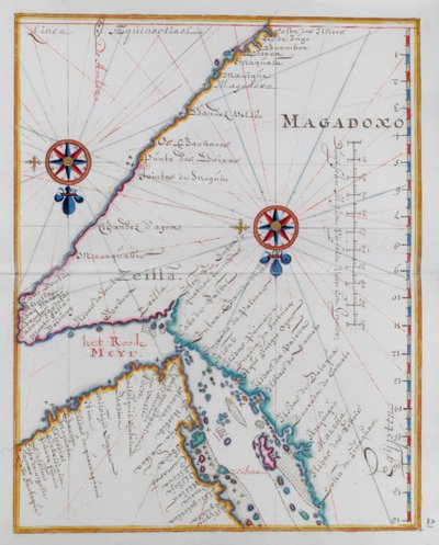 Carte de Magadoxo, Zanzibar. - Dutch School
