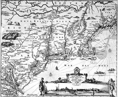 Carte de New Amsterdam, vers 1650 - Dutch School