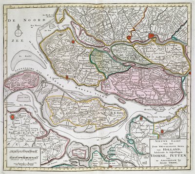 Nieuwe Kaart der van het Zuid Westelykste deel van Holland, behelzende de Baljuwschappen Voorne, Putten, enz. [Trente-six cartes des Pays-Bas] Isaak Tirion Entre 1739 et 1757 - Dutch School