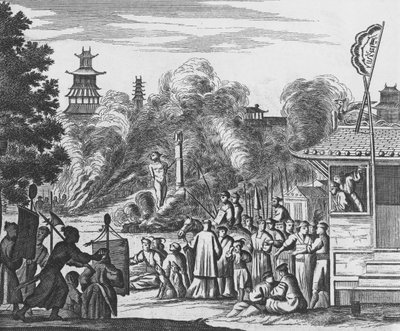 Persécution des chrétiens au Japon, vers 1680 (gravure) - Dutch School
