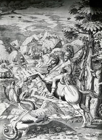 Saint Georges et le Dragon, XVIe siècle - Dutch School