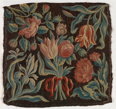 Housse de coussin en tapisserie représentant des tulipes - Dutch School