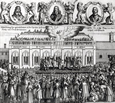 La Décapitation du Roi Charles Ier (1600-49) 1649 (gravure) - Dutch School