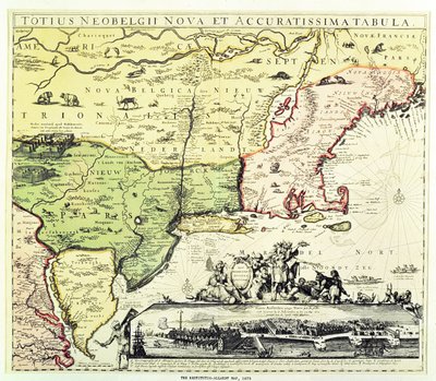 Carte Restitutio-Allardt de New Amsterdam, gravée et pub. par Carolus Allardt, 1673 - Dutch School