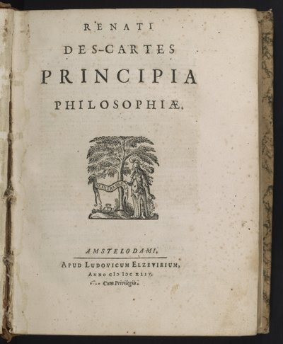 Page de titre de Principia philosophiae par René Descartes - Dutch School