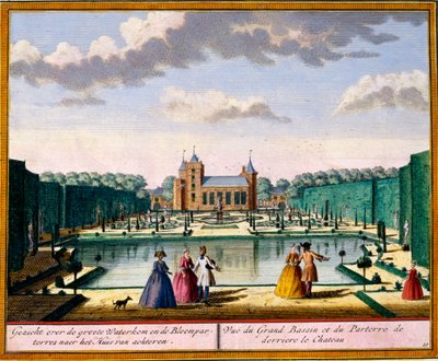 Vue du grand bassin et du parterre à l