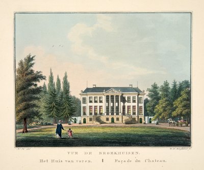 Vue de Broekhuisen. Façade du Château - Dutch School