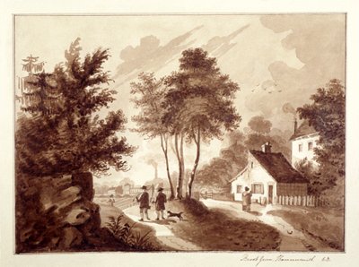 Vue de Brook Green, Hammersmith, Londres, vers 1820 - EB