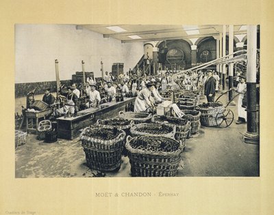 Mise en bouteille du champagne, de La France Vinicole, publié par Moet & Chandon, Epernay - E.M. Choque