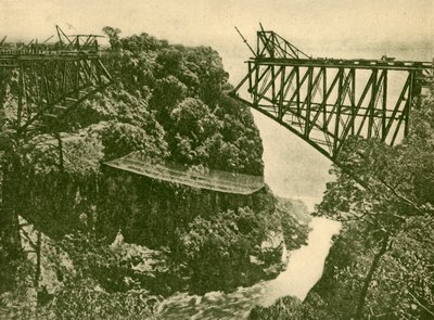 Construction du pont ferroviaire du Zambèze, vers 1930 - ENA