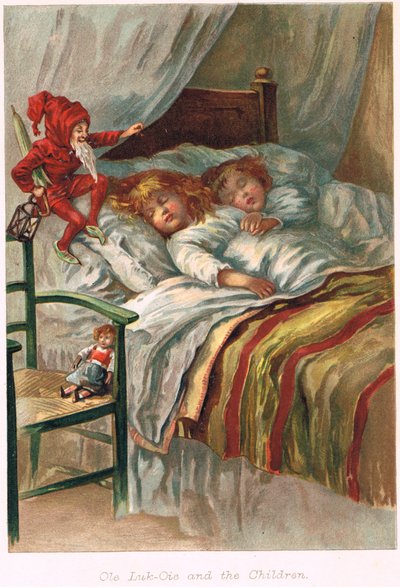 Ole-Luk-Oie dans une édition de Contes de fées par Hans Christian Andersen, vers 1900 - E.S. Hardy
