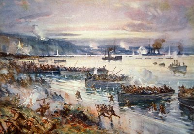 Le débarquement des Australiens à Gallipoli, avril 1915 - E.S. Hodgson