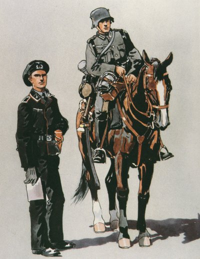 Officier de char et soldat monté de l