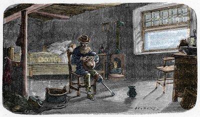 Portrait du jeune Josiah Wedgwood avec un genou affaibli par la variole, apprenant à devenir potier - E. A. Tilly