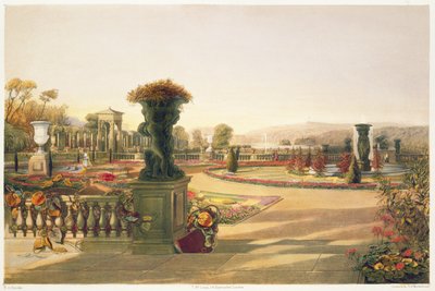Le Parterre, Jardins de Trentham Hall, pub. par Thomas McLean - E. Adveno Brooke