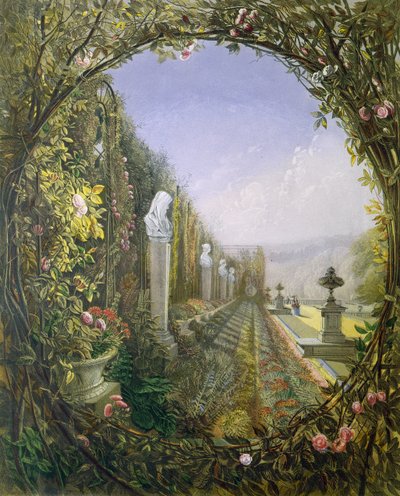 La Fenêtre Treillis, Jardins de Trentham Hall, tiré de 