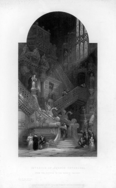 Intérieur de la cathédrale de Burgos, 19e siècle - E. Challis