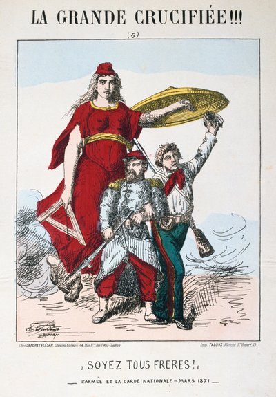 Soyez les Frères !, allégorie de la France républicaine, 1871 - E. Courtaux