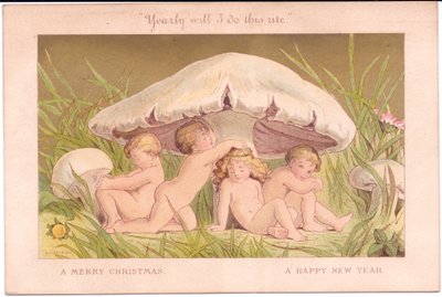 Carte de Noël et du Nouvel An victorienne d