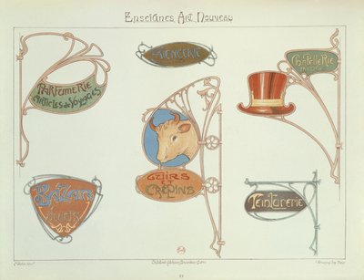 Enseignes de magasins Art Nouveau, 1903 - E. Mulier