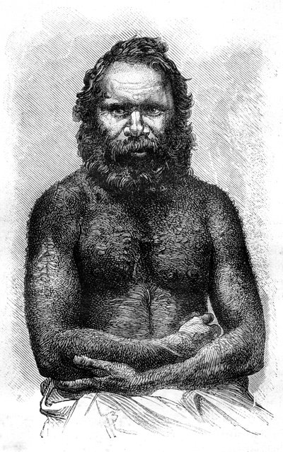 Aborigène australien, 1886 - Etienne Antoine Eugene Ronjat