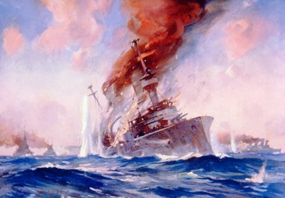 Bataille des Falklands : Naufrage du Scharnhorst - E. S. (after) Hodgson