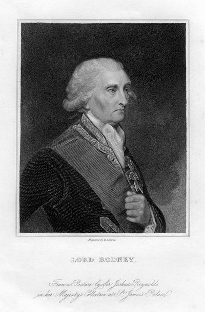 Amiral George Brydges Rodney 1719-1792, 1er Baron Rodney, 19e siècle - E. Scriven