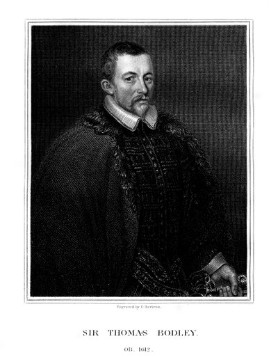 Sir Thomas Bodley, fondateur anglais de la bibliothèque Bodléienne, 1823 - E. Scriven