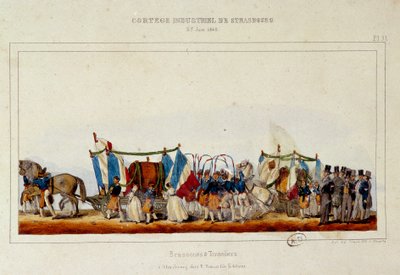 La danse des brasseurs et tonneliers pendant le cortège industriel à Strasbourg le 25/06/1840 - E. Simon