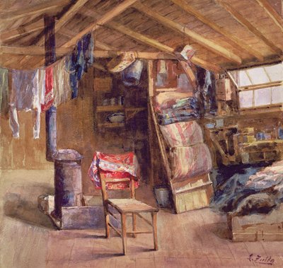 Un Intérieur de Mansarde, vers 1860 - E. Zoello