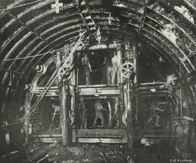 Creusement du tunnel pour le Waterloo and City Railway - E. and S. Woodbury