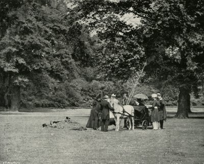 Sa Majesté plantant un arbre dans les jardins du palais de Buckingham en mémoire du jubilé, juin - E. and S. Woodbury