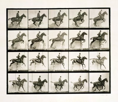 Homme et cheval sautant une clôture, 1887 - Eadweard Muybridge
