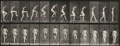 Numéro de plaque 180. Marcher sur et par-dessus une chaise, 1887 - Eadweard Muybridge