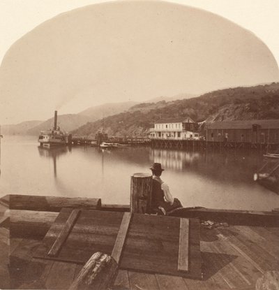 Sausalito depuis le quai N.P.C.R.R., vue vers le sud, vers 1868 - Eadweard Muybridge