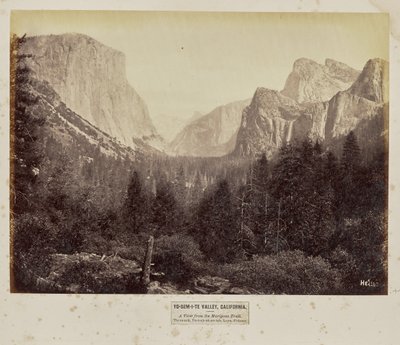 Vallée de Yo-Sem-i-te, Californie. Vue de la piste Mariposa. Tis-sa-ack, Tu-toch-ah-nu-lah, Loya, Pohono - Eadweard J. Muybridge