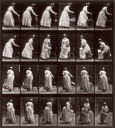 Locomotion animale, planche 265 : séquence avec une femme s