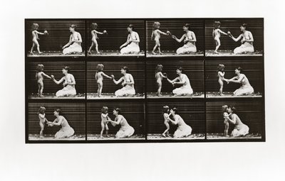 Enfant apportant un bouquet à une femme, Planche 465 de Animal Locomotion, 1887 - Eadweard Muybridge