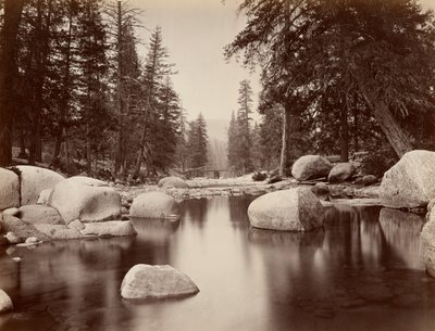 Clark  Moore, rivière Merced, Yosemite - Eadweard Muybridge