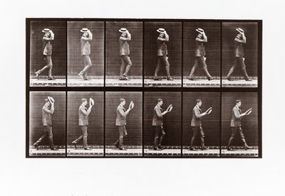 Homme enlevant son canotier, Planche 44 de Animal Locomotion, 1887 - Eadweard Muybridge